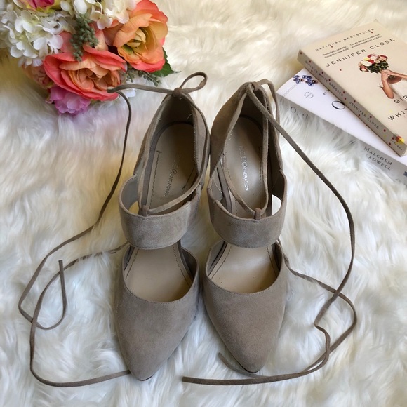 BCBGeneration Shoes - [BCBGeneration] grey brown suede lace up pumps